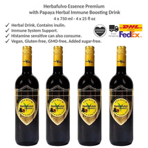 Herbafulvo Essence Premium with Papaya Herbal Immune Boosting Drink 750ml x 4 - £136.93 GBP