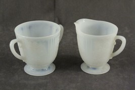 Vintage Glass Macbeth Evans American Sweetheart Pattern MONAX Creamer Sugar Set - £16.73 GBP