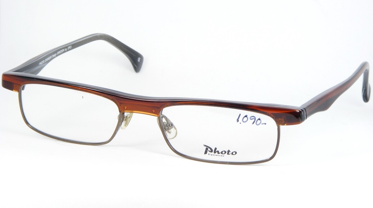NOS PHOTO EYEWEAR Schweden Von Opo PH246 12C Bernstein Ingwer Brille 53-... - $46.52