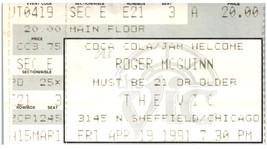 Vintage Roger McGuinn from The Byrds Ticket Stub April 19 1991 The Vic C... - £19.54 GBP