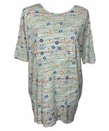 Lularoe Irma Light Heathered Scribble Geographic Print Shirt Tunic Top S... - $13.52 CAD