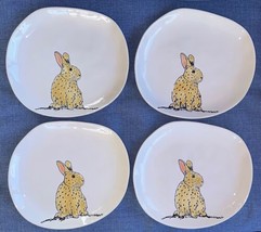 2023 Set Of 4 Eli + Ana 8.5” White Salad Desert Rabbit Plates Easter Bun... - £46.92 GBP