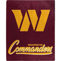 Washington Commanders 50&quot; by 60&quot; Plush Signature Raschel Throw Blanket -... - £28.99 GBP