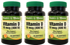 People&#39;s Choice Vitamin D 10 mcg (400 IU)  90 Soft gels 3 pack - $21.49
