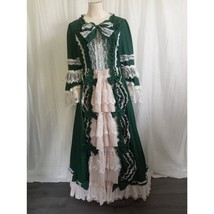 Victorian Ball Gown Renaissance Dress Costume GREEN Princess Lolita Cosplay S - £63.86 GBP