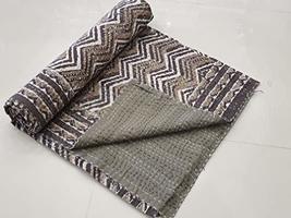 Traditional Jaipur Handmade Kantha Quilt Cotton Bedding Bedspread Bohemian Gudri - £68.30 GBP