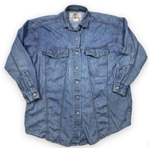 Vtg 90s Levi’s Oversized Jean Denim Shirt Jacket Distressed Metal Snaps ... - $28.22