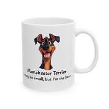 Manchester Terrier Illustration Mug | Cute Dog Breed Coffee Mug Cartoon - $11.99