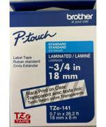 Brother - TZE141G - ~3/4" Black Print on Clear Label Tape - $29.95