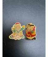 Vintage Christmas Pin Brooch Snowman &amp; Christmas Clown Set of 2 - $15.40