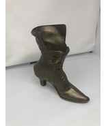 Vintage Women&#39;s Brass Fashion Boot Vase - Art Deco 9-3/4 inches tall - $34.65