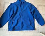 VINTAGE Lands End Jacket Mens  XL Zip Up Fleece Mock Neck Blue Made USA 90s - $46.39