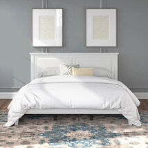 Solid Oak King Platform Bed With Headboard In White - €609,32 EUR