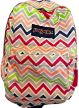 JanSport Superbreak Backpack Cyber Pink Multicolor Geometric Stripe JS00... - $331.44 MXN