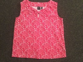 Rafaella Sleeveless Top Size 1X Pink  and White - £7.47 GBP