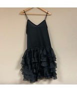 Vintage 80s 90s Y2K Black Tutu Dress Womens Medium Formal Sexy Party Ruf... - £61.86 GBP