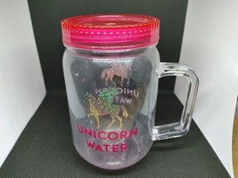 Tri-Coastal Design&#39;Unicorn Water&#39; Mason Jar Pink and Clear Grade B - £9.54 GBP