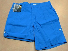 DKNY Jeans Women&#39;s Casual Walking Roll Tab Shorts  Cobalt Blue  Sz 2 - £11.52 GBP