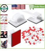 Versatile Mini Hooks - 100 White Adhesive Clips for Wire &amp; Cable Management - $39.86 CAD