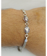 Byzantine Bracelet Sterling Silver Rose Quartz Stone Art Deco Style VTG ... - $1,036.70 MXN