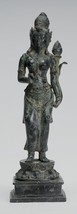 Antigüedad Java Estilo Majapahit Standing Bronce Devi Tara Estatua - 30cm/30.5cm - £562.26 GBP