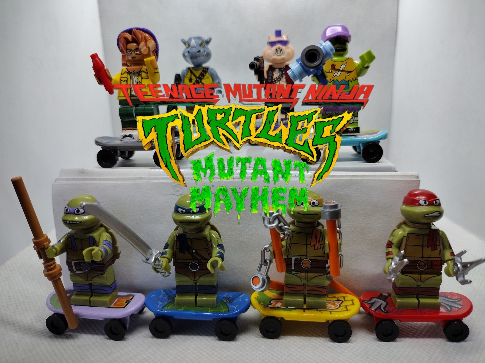 Teenage Mutant Ninja Turtles Custom Designed Minifigure set of 8 figures  - $28.00