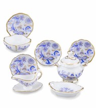 Dinner Serving Set Blue Onion 1.397/6 Reutter for 4 Dollhouse Miniature - $50.75