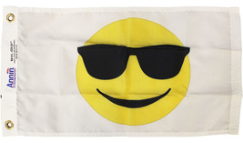 Smiley Face - 12&quot;x18&quot; Nylon Flag (with Sunglasses) - £18.22 GBP