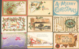 Lotto Di 9 Natale Cartoline ~ Più Spediti IN 1910s - £7.98 GBP