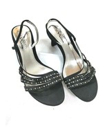 The Touch Of Nina Black Silver Bling Strappy Heel Sandals Size 7.5M - $9.90