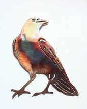 Sitting Crow Metal Wall Art Accent 6 1/2&quot; x 5&quot; Copper/Bronze Plated - £12.13 GBP