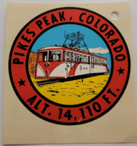 VTG Pikes Peak Colorado Travel Decal Cog Railway Mountain Train Alt 1411... - $9.99