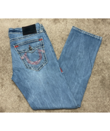 True Religion Jeans Men’s 36 Ricky Relaxed Straight T Flap Red White Blu... - $66.45 CAD