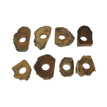 Zeckos Set of 8 Hand Crafted Natural Acacia Wood Slice Napkin Rings - $29.68