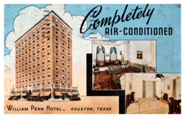 Postcard William Penn Hotel, Houston, Texas Vintage Linen 1941 - £3.07 GBP