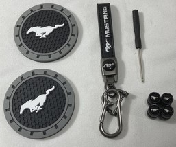 Genuine Leather Lanyard&amp; Metal Tire Stem Valve Covers&amp;Coaster Set For Mu... - $53.75 CAD