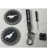 Genuine Leather Lanyard&amp; Metal Tire Stem Valve Covers&amp;Coaster Set For Mu... - $53.75 CAD