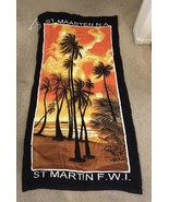 Towel ST. MARTIN F.W.I. St. Maarten N.A. TROPICAL PALM TREES Roll up Bac... - $51.97 CAD