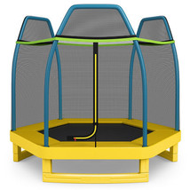 7 Feet Kids Recreational Bounce Jumper Trampoline-Yellow - Color: Yellow - £203.80 GBP