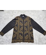 VTG Pendleton M Sweater Womens Gray Gold Cardigan Full Zip Wool Acrylic Jacket - $22.16