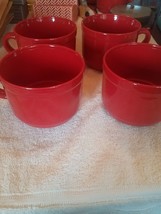 Red Coffee Tea Hot Chocolate Mugs extra Large set of 4-Brand New-SHIPS N 24 HRS - £46.61 GBP