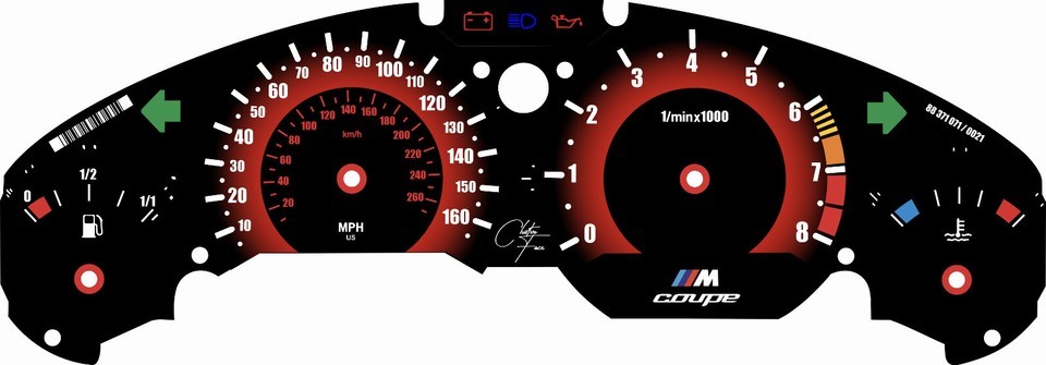 BMW e36 coupe Cluster Replacement, MPH and KM/H versions are avaliable - $64.35