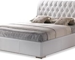 Baxton Studio Bianca Modern Bed with Tufted Headboard, Full, White - £519.39 GBP