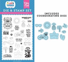 Echo Park Paper Company It&#39;s Summer Time Die &amp; Stamp Set Flip Flops Van ... - £15.84 GBP