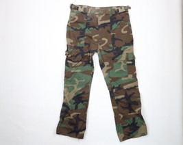 Vintage 70s Streetwear Mens 38x30 Thrashed Wide Leg Camouflage Cargo Pants USA - £35.48 GBP