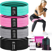 4 Fabric Booty Exercise Bands for Women &amp; Men - Glute, Hip &amp; Thigh Resistance Ba - £22.72 GBP