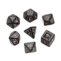 Q-Workshop QWOELV05 Elvish Dice Black/White 7 Children Game  - $71.00