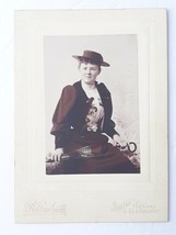 Antique Waldon Smith Woman Umbrella Jewelry Hat Cabinet Card Photo Old Orchard - £13.86 GBP