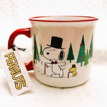 Snoopy &amp; Woodstock Top Hat &amp; Bow Tie Festive XL 22oz Ceramic Coffee Mug-NEW - £12.46 GBP