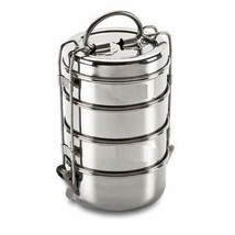 Handmade Stainless Steel Tiffin Box Beautiful Lunch Box Clip Carrier Bento Box - £17.77 GBP